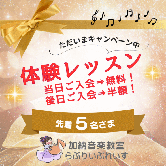 体験レッスン♪キャンペーン中！
